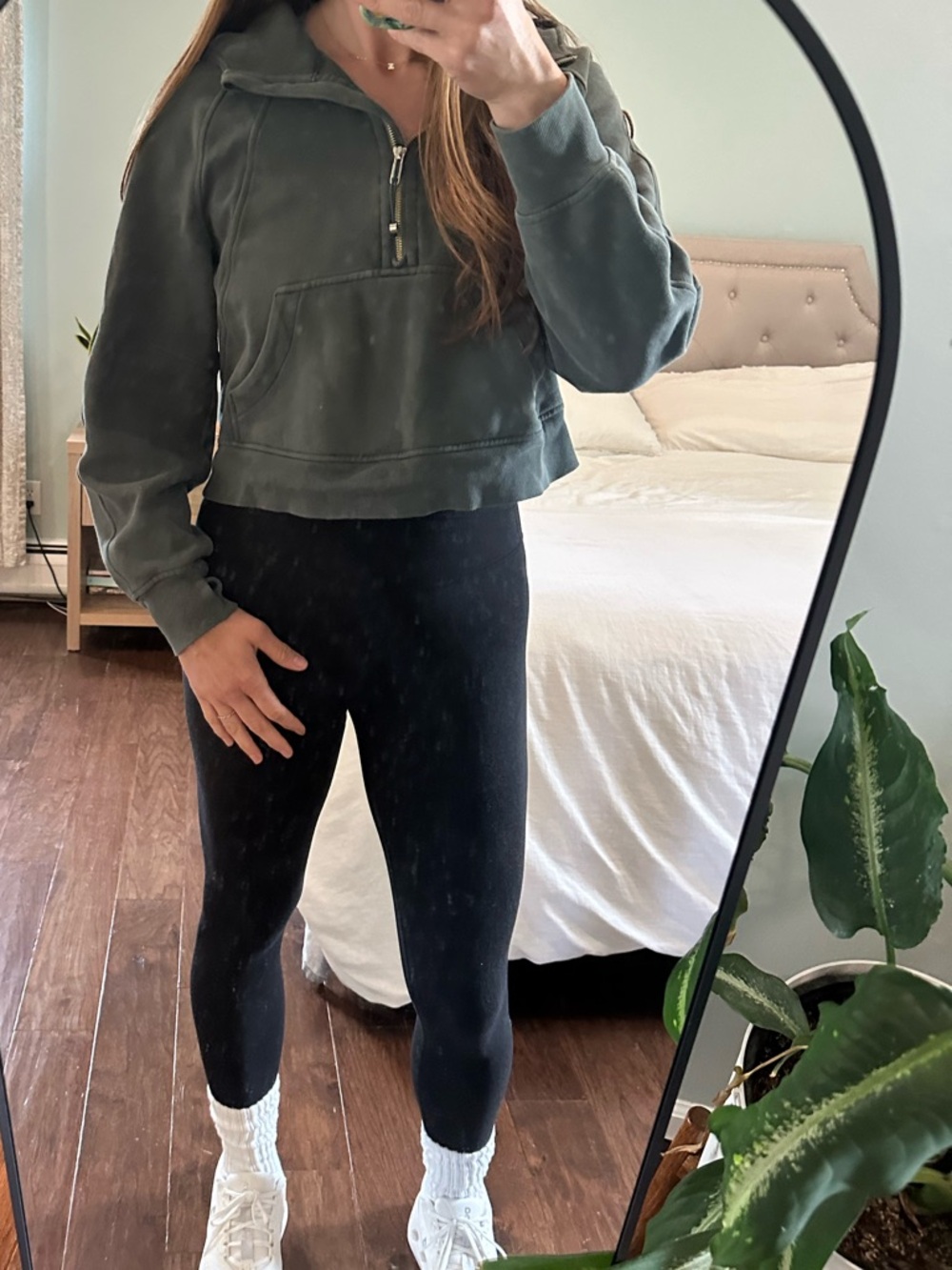 Lululemon Scuba Oversized Half Zip Hoodie XS/S | Cropped Olive Green Pullover
